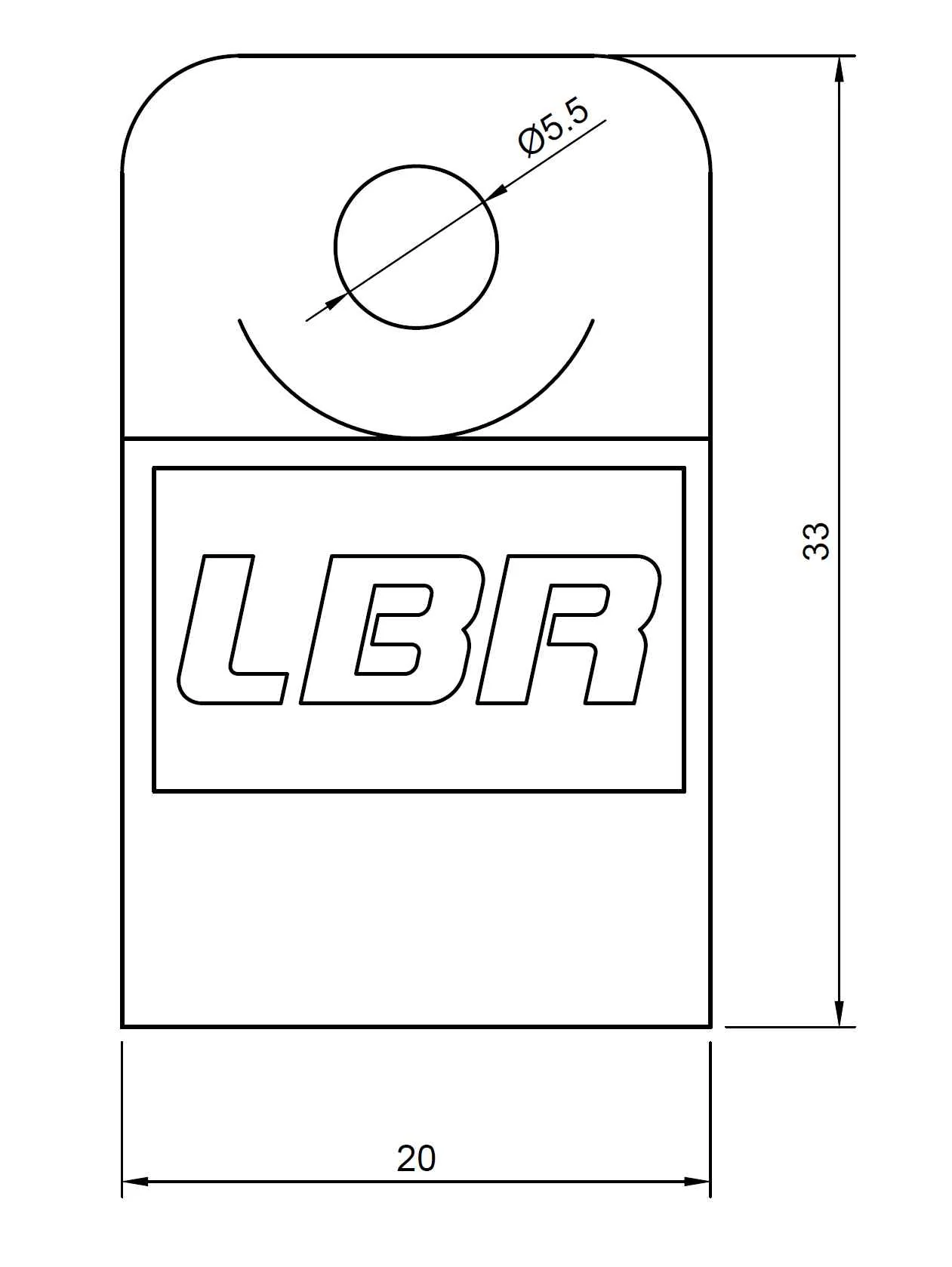 Disegno quotato del condensatore esterno LBR